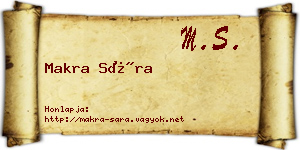 Makra Sára névjegykártya